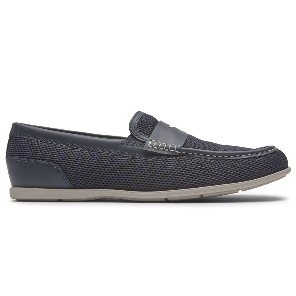 Rockport Slip-On For Mens Navy - Malcom Soft Moc Toe - YE2571689